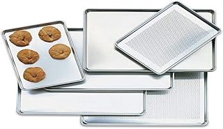 Vollrath 5228 Wear-Ever Eighth Size 16 Gauge 6 1/2" x 9 1/2" Curled Rim, No Wire Aluminum Bun/Sheet Pan