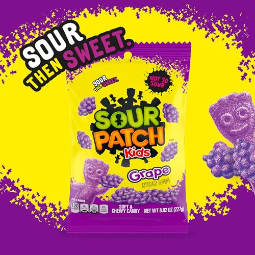 Sour Patch Kids Grape / 8 Ounce (Pack of 1) / 1 Sour Candy