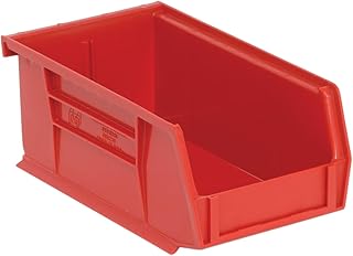QUANTUM STORAGE SYSTEMS K-QUS220RD-20 20-Pack Stack and Hang Plastic Bin Storage Containers, 7" x 4" x 3", Red