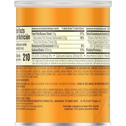 Pringles Cheddar Cheese / 1.4 Ounce (Pack of 12) / No Color Potato