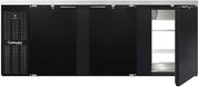 BBC90-PT Three Section Refrigerated Pass-Thru Back Bar Cooler, 90" W x 34-3/4"H, Black Exterior