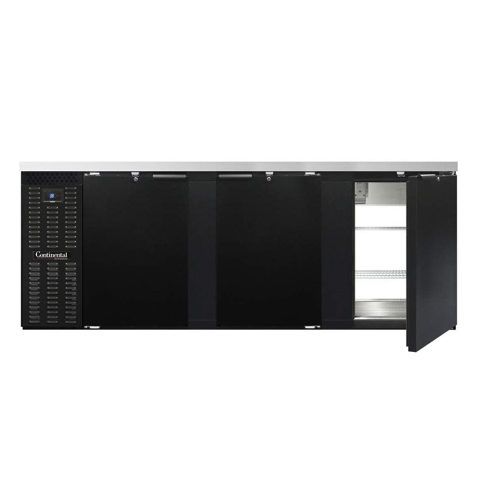 BBC90-PT Three Section Refrigerated Pass-Thru Back Bar Cooler by Continental Refrigerator – Commercial Grade