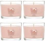 Yankee Candle Mini Jar Scented Candle, Small Single Wick Candle for Home Fragrance, Long Lasting Burn, Pink Sands (Pack of 4)
