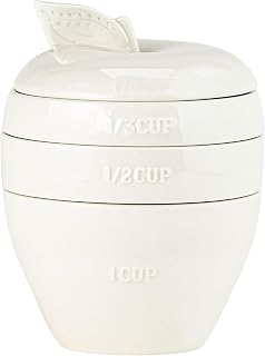 10 Strawberry Street Sliced Apple Measuring Cups (Apple Core White)