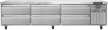 DL108G Three Section Refrigerated Griddle Stand, (6) Drawers
