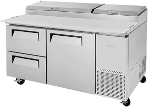 67in Commercial Pizza Prep Table 9 Pan 1 Door 2 Cooler Drawe