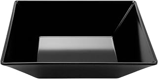 G.E.T. ML-247-BK Black 2.5 qt. Square Bowl, Break Resistant Dishwasher Safe Melamine Plastic, Siciliano Collection
