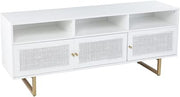 SEI Furniture Mursley 3-Shelf Wood Media Storage Console in White
