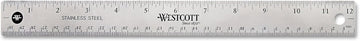 Westcott 10415 Stainless Metal Ruler with Non-Slip Cork Base, 12-Inch