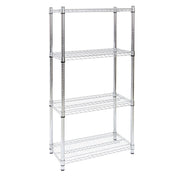 Heavy Duty Wire Shelving With 1 1/2" Post - 48" L x 18" W x 74" H by HUBERT – Alloy Steel, Silver, Model T1848K-74