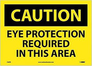 National Marker C26PB Black/Yellow Pressure Sensitive Vinyl "Caution Eye Protection Required in This Area" Sign, 10" Length x 14" Width