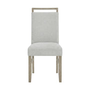 Brown Light Oak Finish Dining Chairs Set of 2 with Light Gray Fabric Cushioned Seats by Furnifact – Wood, Foam, Fabric, Brown, Pack of 2