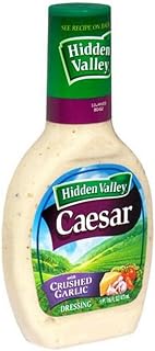 Hidden Valley Caesar Dressing, Crushed Garlic, 16-Ounce Bottles (Pack of 6)