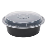 VERSAtainers, Black/Clear, 32 oz, 7"Dia x 2"H, 150/Carton by New Spring Patio – 7.3"L x 2.8"W x 2"H, 32.0 ounces, Glass, Black/Clear, Pack of 150