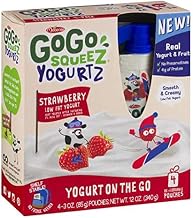 Materne GoGo Squeez 12 Ounce Strawberry Yogurtz, 4 count per pack -- 12 per case.