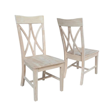 Parawood Dining Chair Traditional Style Set of 2 Wooden Kitchen Chairs for Dining Room Table by Furnifact – Parawood, Brown, Pack of 2