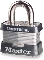 Master Lock Keyed Padlock, 5/8 in,Rectangle,Silver