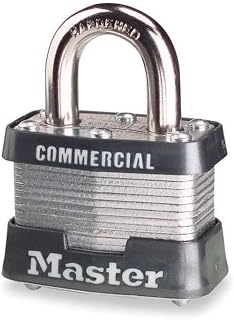 Master Lock Keyed Padlock, 5/8 in,Rectangle,Silver