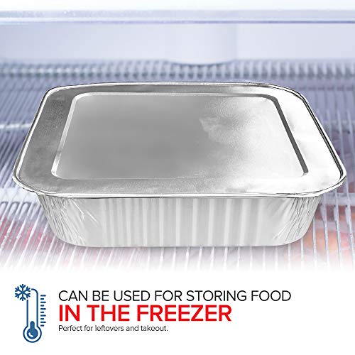 Stock Your Home 20 Pack / Silver / Pans W/Lids. Disposable Cookware