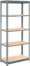 Global Industrial Boltless Heavy Duty Shelving 36" W x 18" D x 84" H, 5 Shelves, Wood Deck
