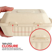 Stock Your Home 9 x 6 Clamshell, 1 Part (50 Count) / Natural / 9.0 inches Clamshell Take Out Containers