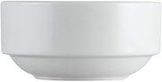CAC China EVT-48 Elegant Everest 12 oz Fully Glazed Porcelain Round Stacking Bouillon, 4-1/4" Diameter by 2", Bone White (Box of 36)
