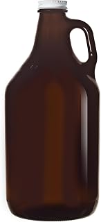 Libbey Amber 64 Oz. Growler with White Metal Lid