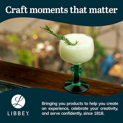 Libbey Cactus Stemed 4 / 4 Count (Pack of 1) / Cactus Margarita Glasses