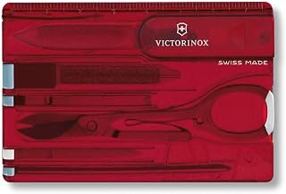 Victorinox Swiss Card Classic Multi-Tool, 10 Functions, Red | Slim wallet pocket tool with scissors, pen, file and small blade. Swiss Made