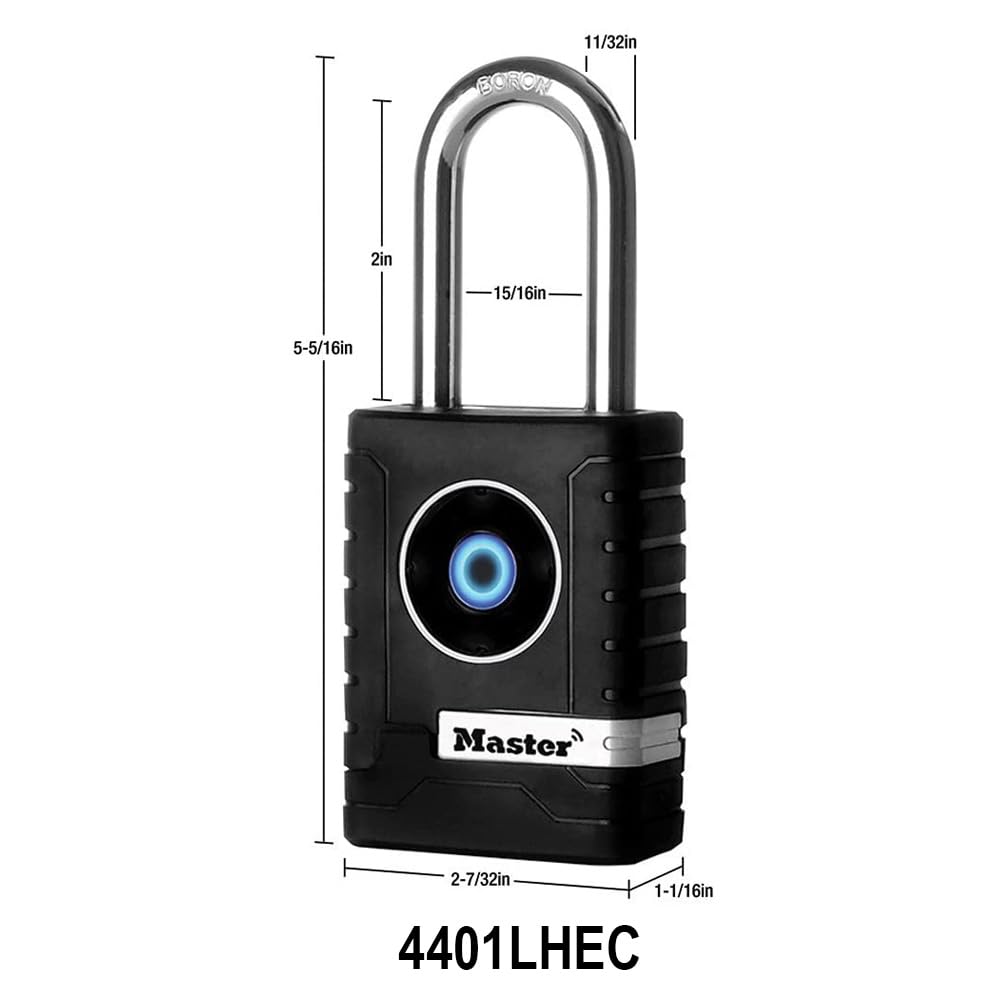 Bluetooth Outdoor Padlock with Easy Backup Keypad Entry by Master Lock – 2 Pack, Metal, Black, Pack of 2, Model 4401DLH