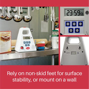 Atkins -0-3 Large Single Station Digital Kitchen Timer with Volume Control by Cooper – 1 pack, Plastic, Multicolor,red, Model FT24