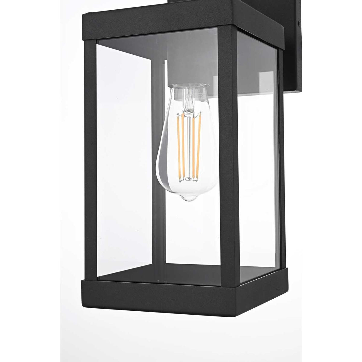 Peter One Light Outdoor Wall Sconce Black by Lighting Design – 8.2", Iron, Black, Model OD413W14BK