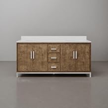 Westin 72 in. W x 22 in. D x 34.4 in. H Double Sink Bath Vanity in Lustrous Walnut with White Brook Quartz Top WE72QZ01LW-000000000