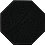 HUBERT Beverage Drip Tray Octagonal Black Silicone - 4"Dia