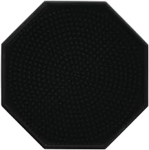 HUBERT Beverage Drip Tray Octagonal Black Silicone - 4"Dia