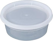 Newsprint YL2508 Detainer Clear Round Deli Container Combo Pack 240/CS, 8 oz.