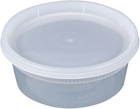 Newsprint YL2508 Detainer Clear Round Deli Container Combo Pack 240/CS, 8 oz.