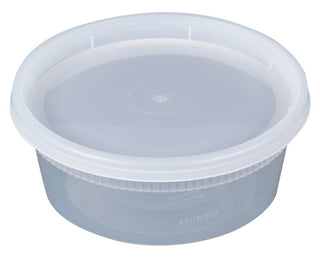 Newsprint Detainer Clear Round Deli Container Combo Pack 240/CS by Newspring – 8.0 ounces, Transparent, Model YL2508