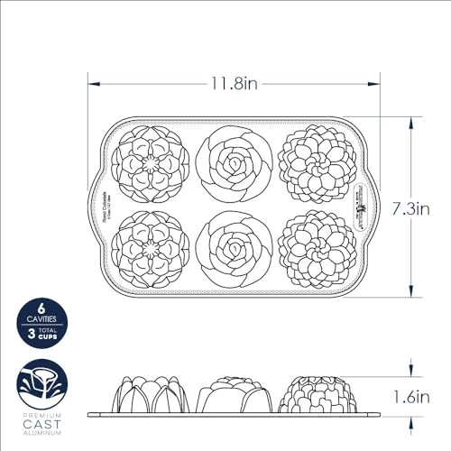 Nordic Ware Toffee / 3 cups / Floral Cakelet Bundt Pans