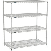 Nexelate Wire Shelving Starter Unit – 4, Alloy Steel, Silver, Model 24485EP