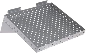 HUBERT Slatwall Perforated Shelf, 12" Wide Silver, 2 per Pack