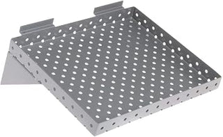 HUBERT Slatwall Perforated Shelf, 12" Wide Silver, 2 per Pack