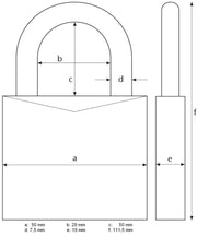 ABUS 160/50HB50 / Silver / Compact Combination Padlocks