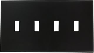 Leviton PJ4C-C0E 4-Gang Midsize Toggle Switch Coverplate, Cheetah, Black