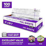 Stock Your Home 9" Inch / Silver / 100 Aluminum Foil
