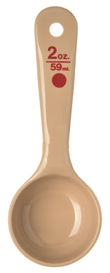 Measure Miser Plastic Measuring Spoon with Short Handle by Carlisle FoodService Products – 2 Ounces Short Handle, 2.0 ounces, Polycarbonate, Beige, Model 432406