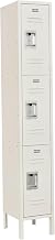Global Industrial 3-Tier 3 Door Locker, 12" Wx15 Dx24 H, Tan, Assembled