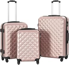 vidaXL Hardcase Trolley Set 3 pcs Rose Gold ABS