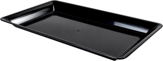 Platter Pleasers Rectangular Serving Tray by Fineline settings – 14" x 10", Plastic, Black, Model RC472.BK