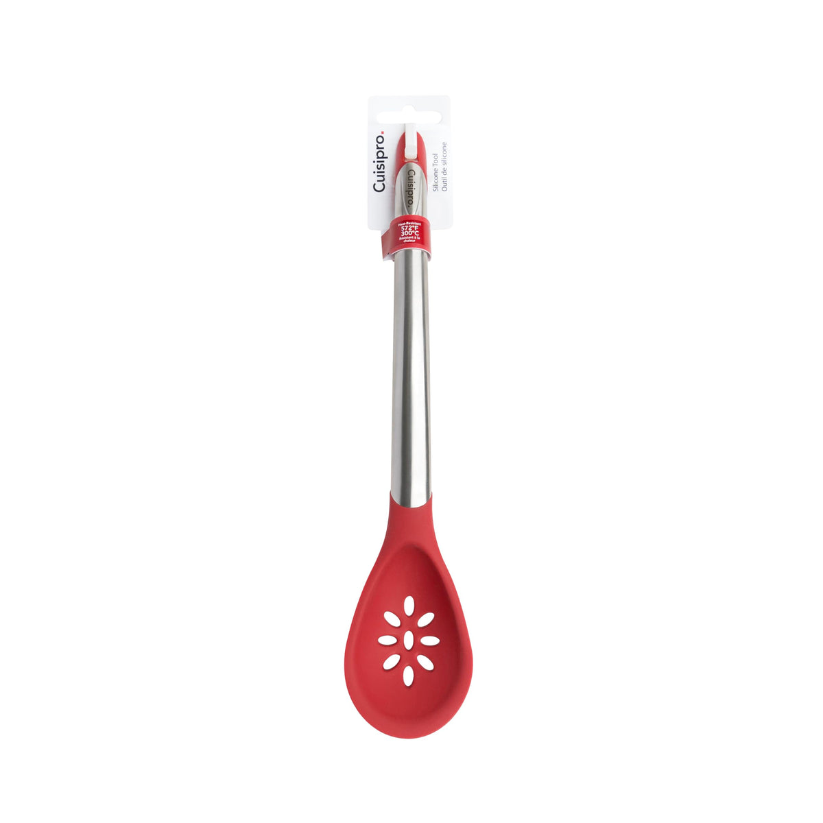 Silicone 12 Inch Slotted Spoon by Cuisipro – 12 Inch, Silicone, Red, Model 7112508
